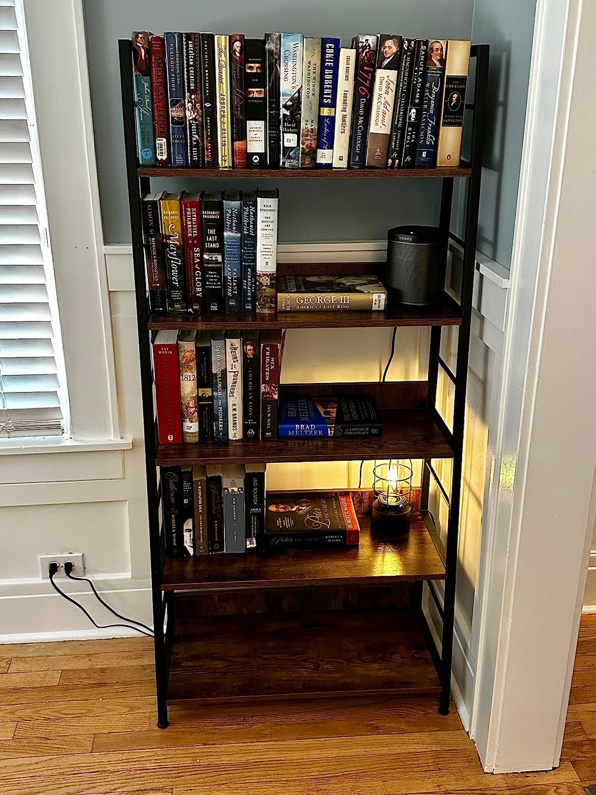 IRONCK 5 Tier Ladder Bookcase with Metal Frame, Rustic Brown customer photo 1