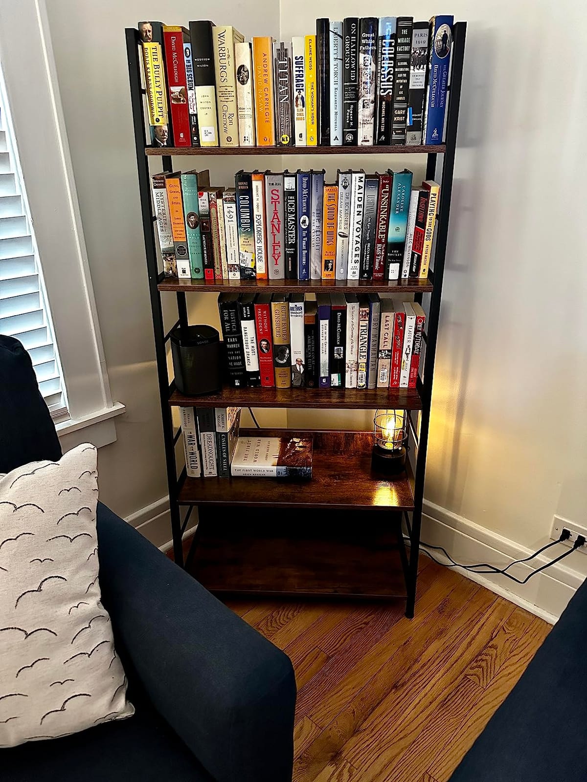 IRONCK 5 Tier Ladder Bookcase with Metal Frame, Rustic Brown customer photo 2