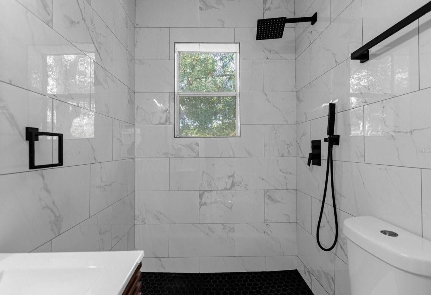 Aolemi Shower System with Rain Head and Handheld,12-Inch,Matte Black | High-Pressure Shower Faucet Set with Dual-Function Handheld,Rough-In Valve,1.8 GPM,Wall-Mount Trim Kit customer photo 2