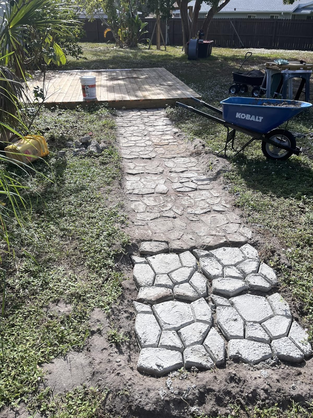 Walk Path Maker, 2 Packs Plus Size: 18.9 x 18.9 x 1.8 inch Pathmate Stone Moldings Paving Pavement Concrete Molds and Foams Stepping Stone Paver Walk Way Cement Mold customer photo 1