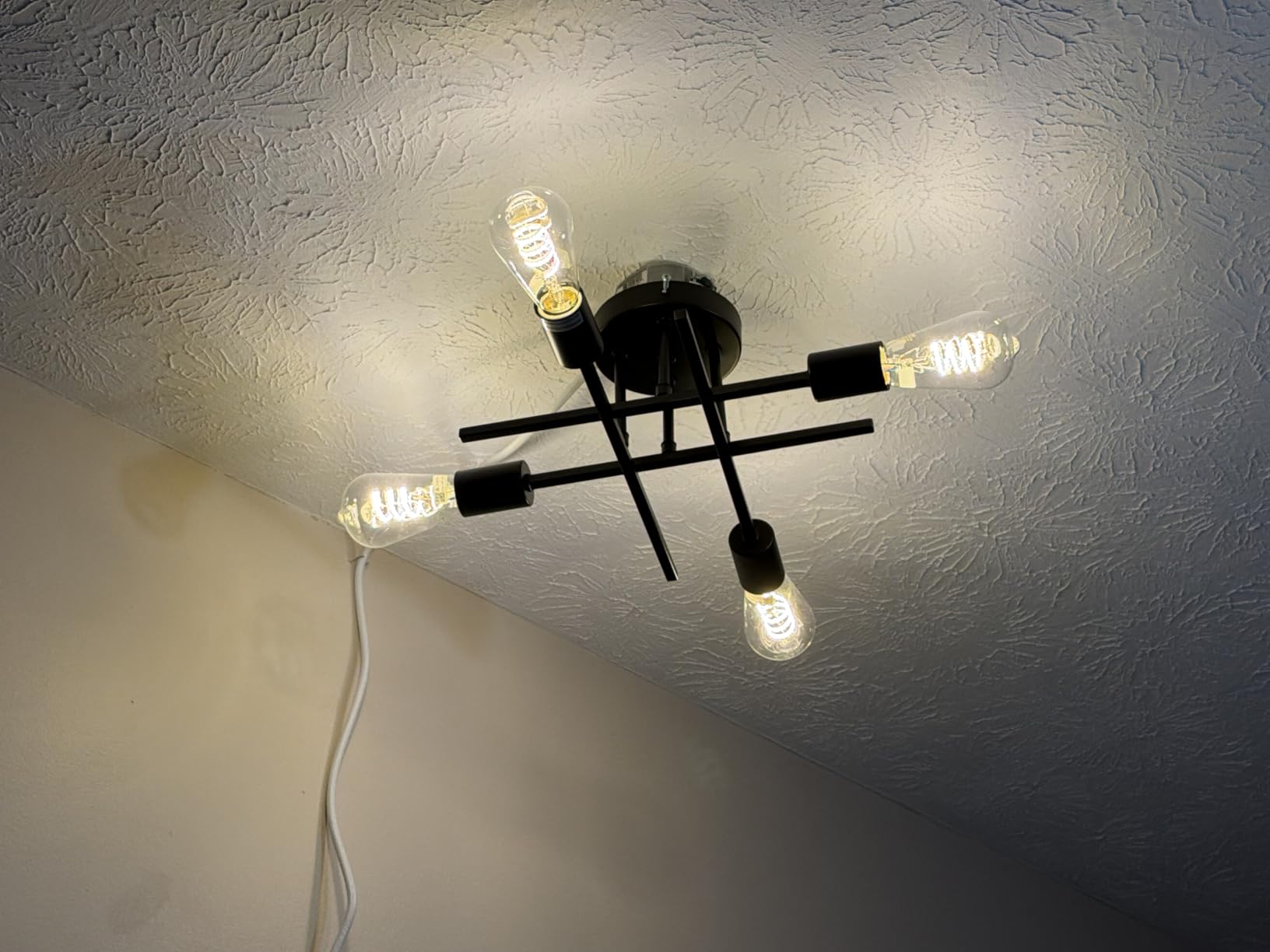 TOBUSA Modern 4-Light Semi Flush Mount Ceiling Light Fixture, Matte Black customer photo 2