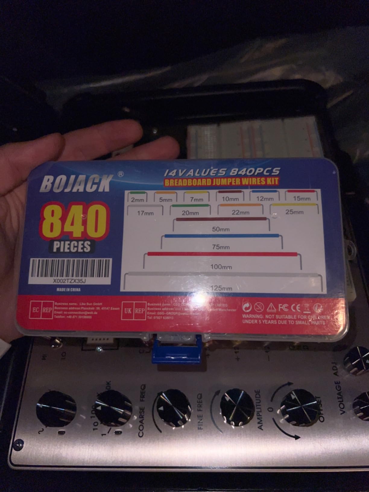 BOJACK 14 Vaules 840 pcs 2-125mm Solderless Flexible Breadboard Connecting Line Cables Breadboard Jumper Wires kit customer photo 2