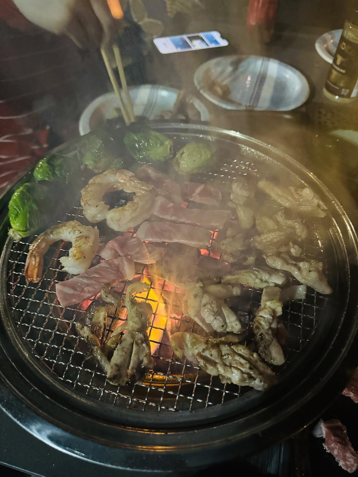 Baffect Korean Charcoal Grill For Indoor BBQ Cooking & Outdoor Camping | Include Portable Grill Body, Non-Stick Barbecue Grill Pan, Grill Net customer photo 1