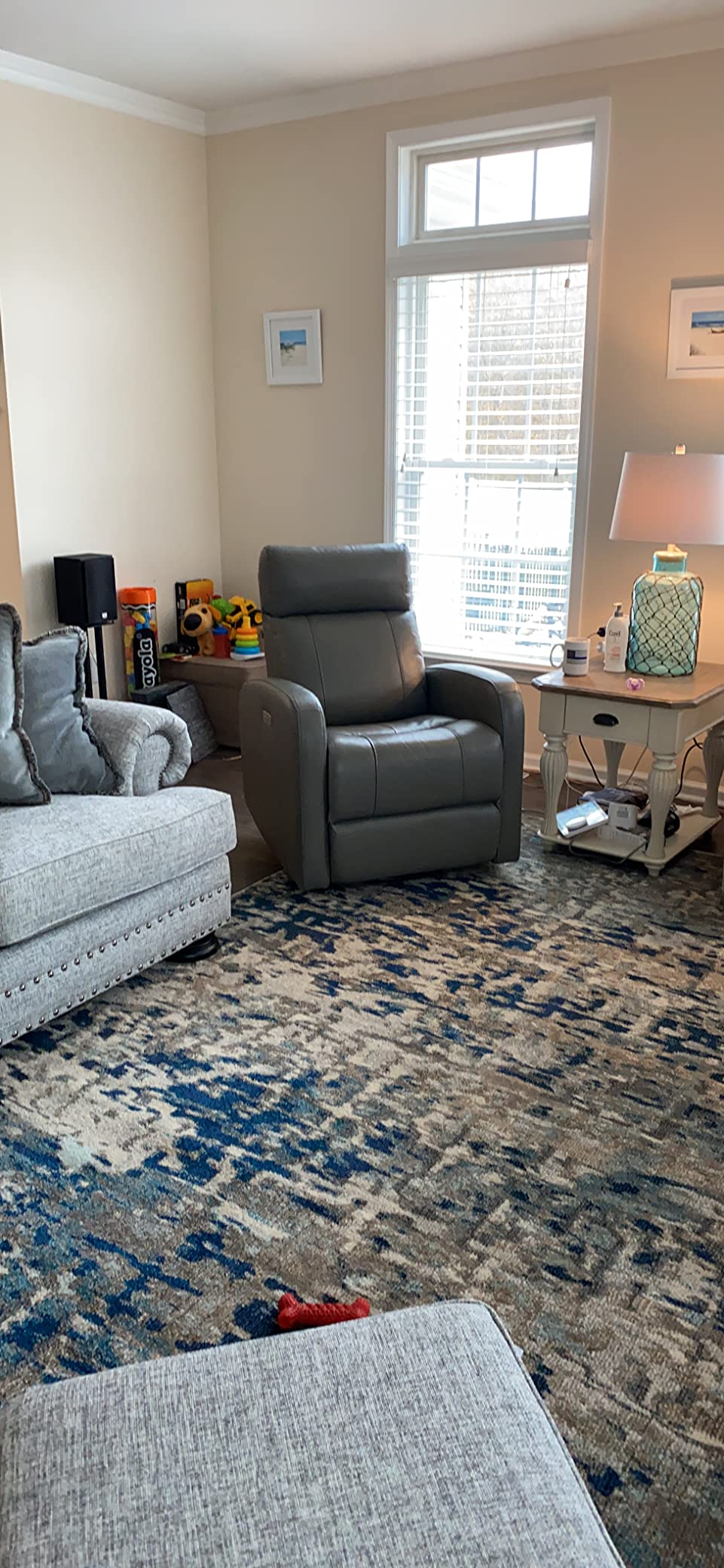 CHITA Genuine Leather Power Recliner Chair for Adults, Swivel Glider, Haze customer photo 1