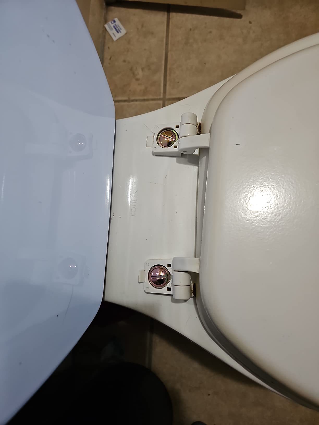 2Pcs Toilet Seat Screws, Steel Toilet Seat Hinge Bolts and Nuts, Heavy Duty Toilet Seat Fastener with Plastic Nuts and Metal Washers, Toilet Hardware Replacement for Top Mount Toilet Seat Hinges customer photo 2