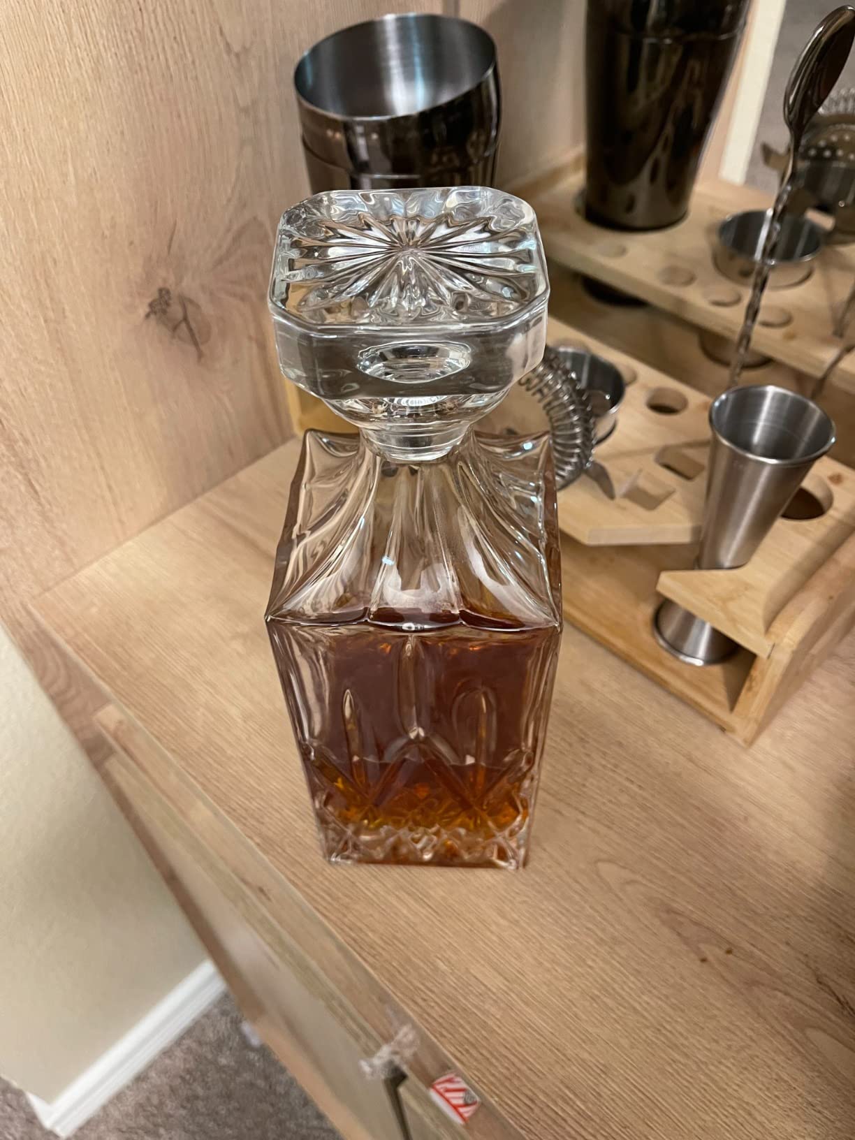 Whiskey Decanter With Glass Stopper, 25 oz Liquor Decanter For Alcohol, Wine, Scotch, Brandy or Bourbon Decanter, Lead-Free Crystal Decanter customer photo 2
