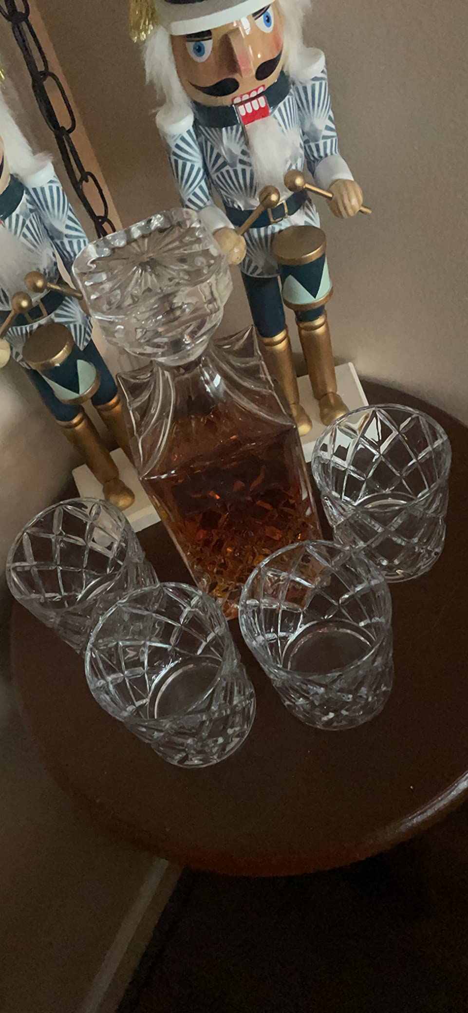 LIGHTEN LIFE Whiskey Decanter Set, Italian Crystal Decanter with 4 Whiskey Glasses in Gift Box - Bourbon Decanter for Scotch, Liquor - Birthday, Anniversary Bourbon Gifts for Men, Dad, Husband customer photo 1