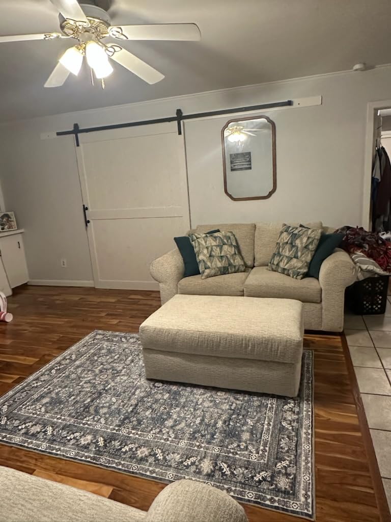 36''x84'' Sliding Barn Door with 6.6 Ft Barn Door Hardware Kit, Fits 32-34''W Openings, Pre-Drilled Holes Easy Assembly, Waterproof PVC Surface, H-Frame, White customer photo 1
