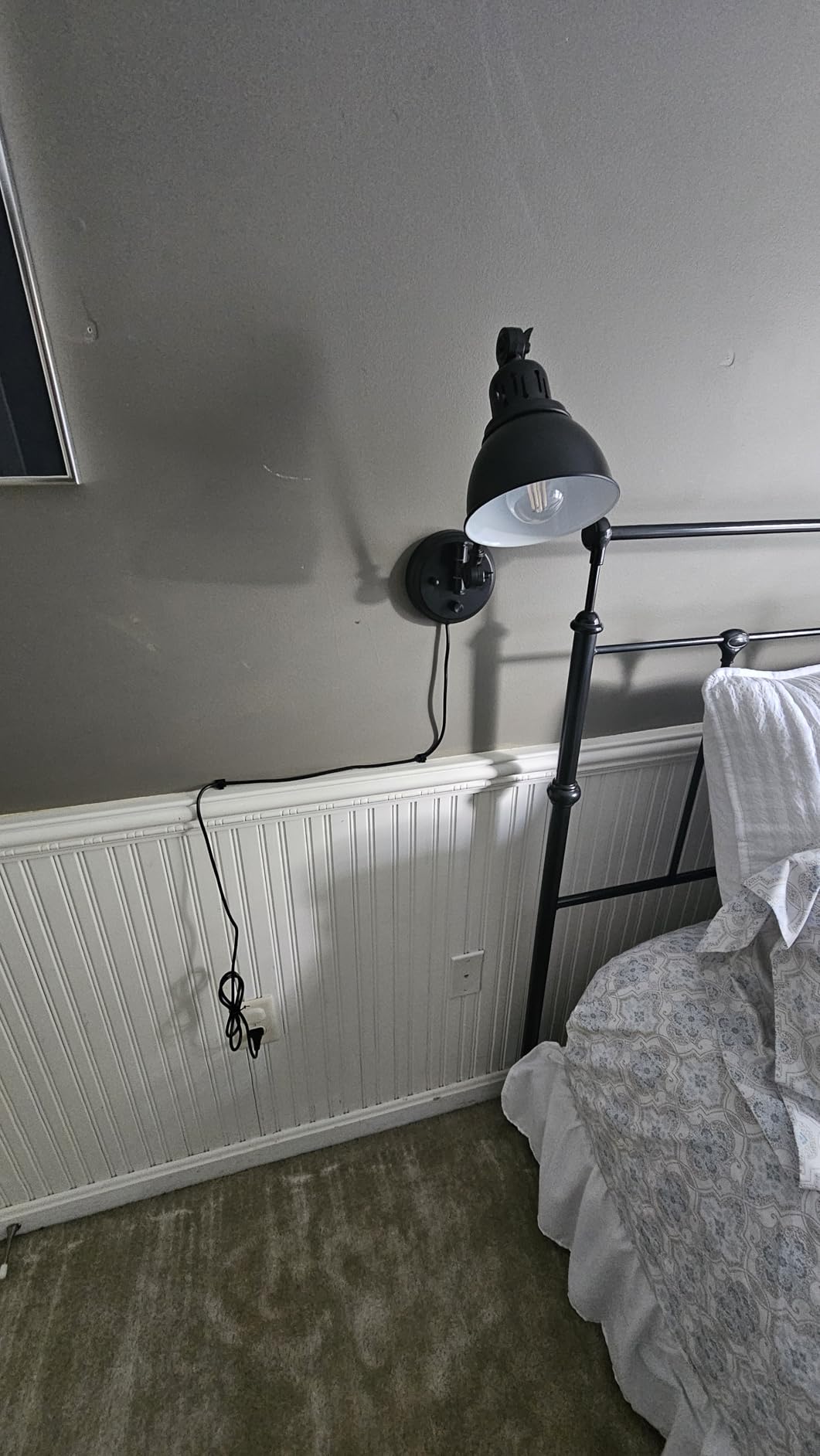 GOODATE Plug in Wall Sconces, Wall Sconce Lighting with Dimmable On Off Switch, Swing Arm Wall Lamp, Black Metal Industrial Wall Light Fixtures, Safety E26 Base, 6FT Plug in Cord customer photo 1