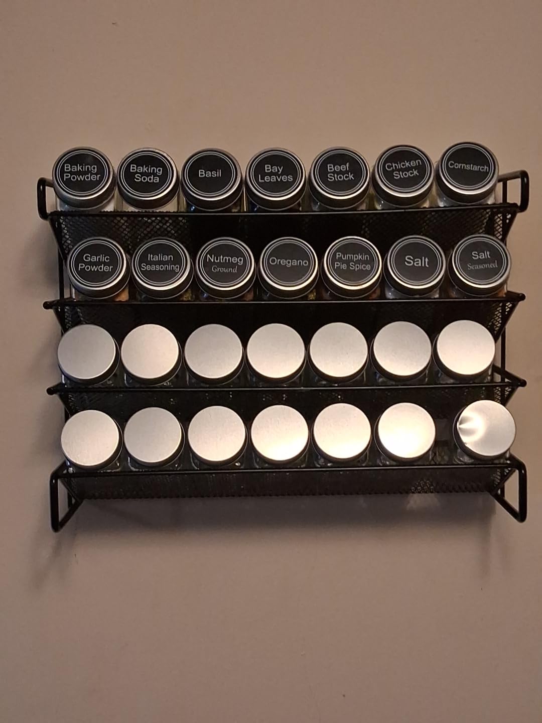 SpaceAid Spice Rack Organizer with 28 Spice Jars, 386 Spice Labels, Chalk Marker and Funnel Set for Cabinet, Countertop, Pantry, Cupboard or Door & Wall Mount customer photo 1
