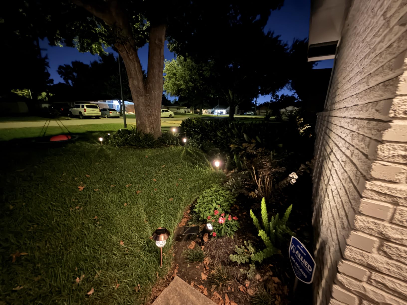 XMCOSY+ Solar Pathway Lights Outdoor, 6 Pack Solar Light Outdoor Waterproof | Stainless Steel & Aluminum 10-40LM Dimmable Warm White for 12H, IP65 Solar Powered Auto On/Off Outdoor Light for Yard Garden customer photo 1