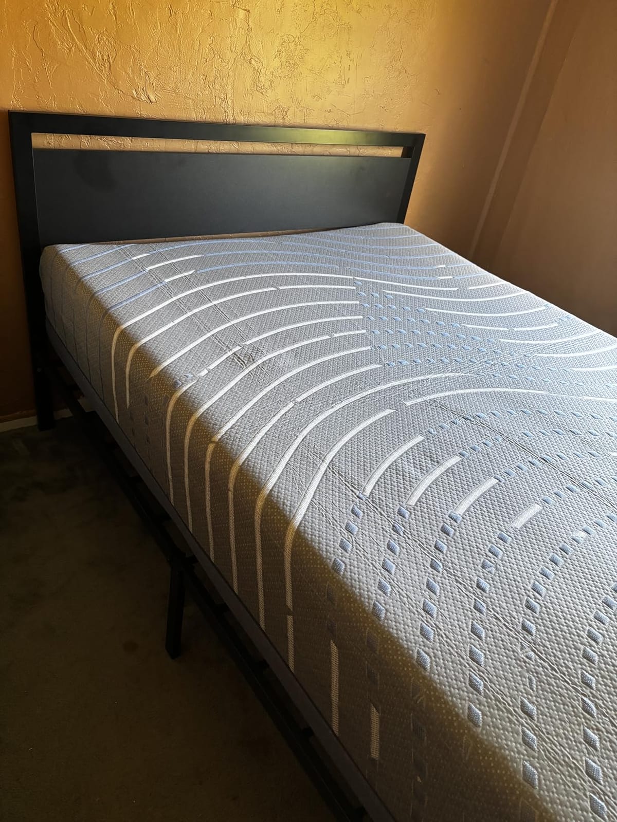 SHA CERLIN Heavy Duty Queen Size Bed Frame with Modern Headboard, Black | Platform Metal Base with Square Footboard and 13 Strong Slats Support, No Box Spring Needed customer photo 1