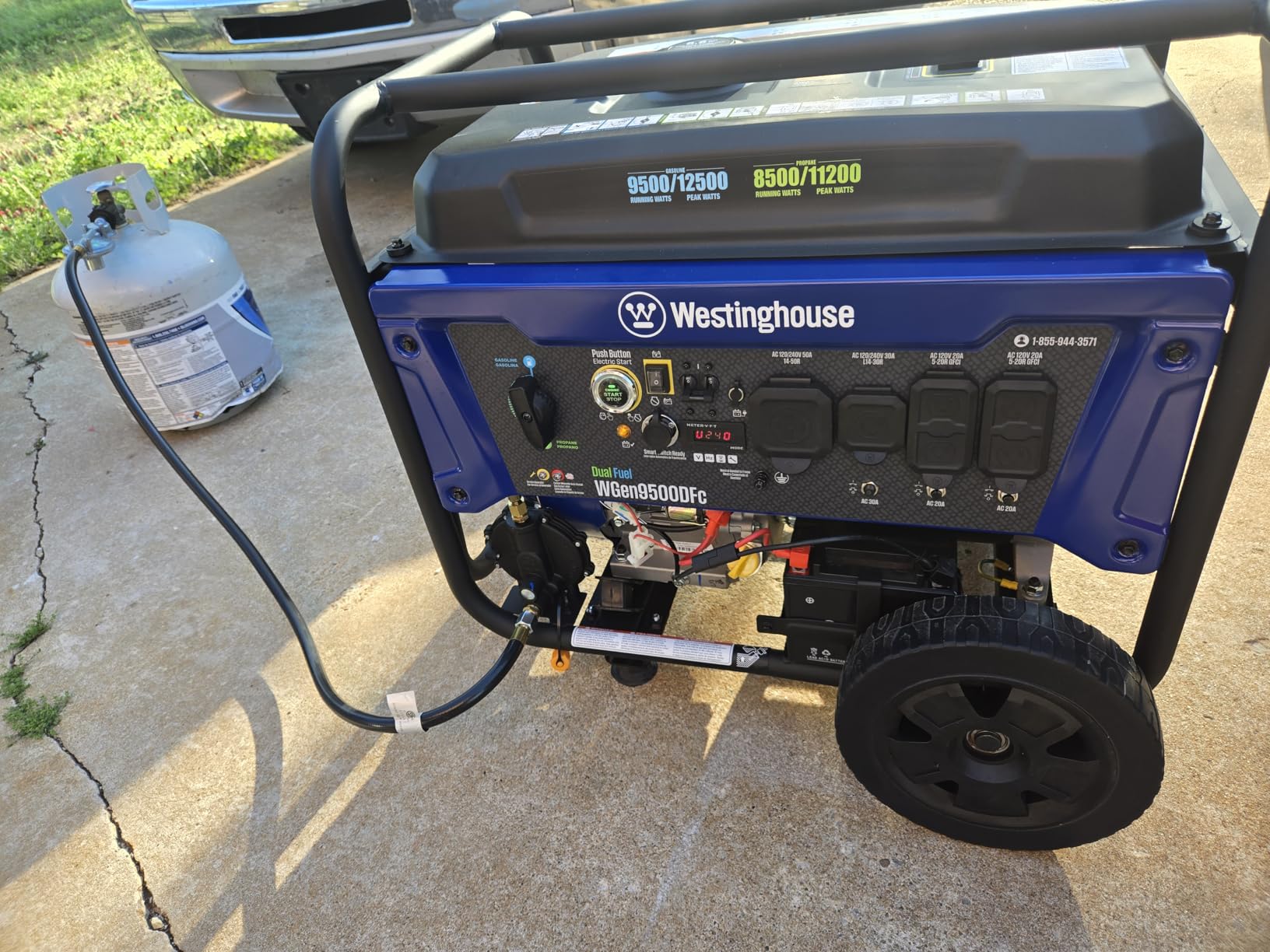 Westinghouse 12500 Peak Watt Dual Fuel Home Backup Portable Generator, Remote Electric Start, Transfer Switch Ready, Gas and Propane Powered, CO Sensor customer photo 2