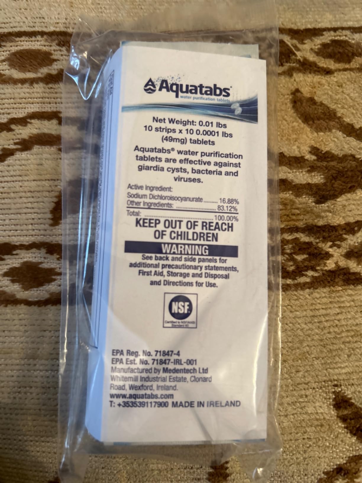 Aquatabs 49mg Water Purification Tablets, 100 Pack, Hiking & Camping | Water Filtration System for Backpacking, Emergencies, Survival, Home Use. Easy-to-use treatment and disinfection customer photo 1
