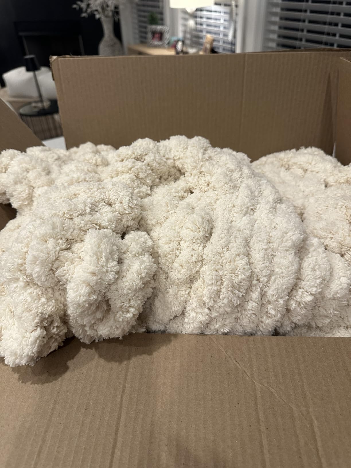 Adyrescia Chunky Knit Blanket Throw | 100% Hand Knit with Jumbo Chenille Yarn (50