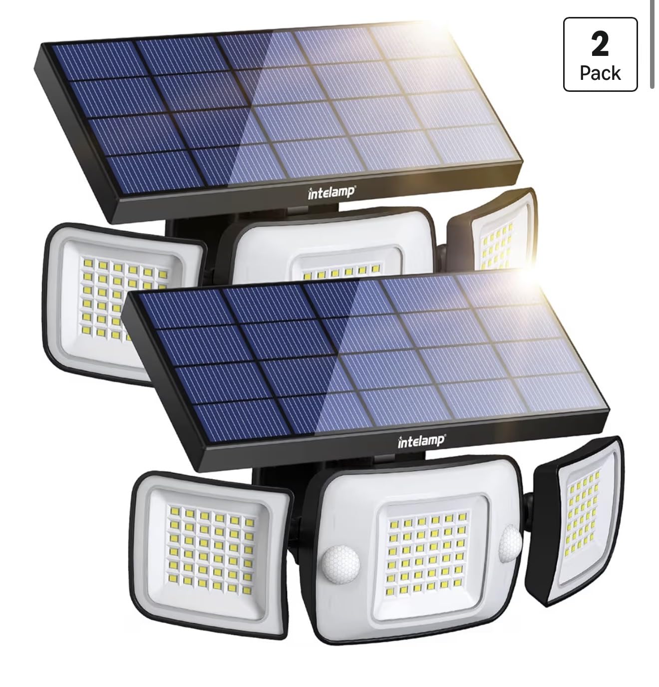 intelamp Solar Outdoor Lights, Motion Sensor with Dual Sensors Waterproof | Solar Flood Lights 270° Wide Angle for Outside with 3 Modes customer photo 2
