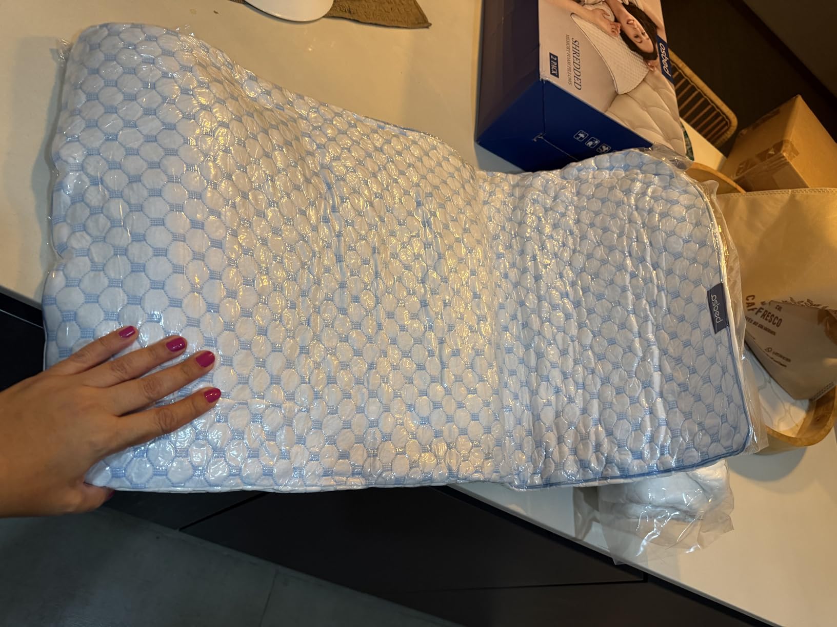 Royal Therapy Shredded Memory Foam Pillows Queen Size Set of 2 | Neck pain relief, supportive, odorless, cooling pillow, adjustable, washable, CertiPUR-US hypoallergenic adult pillow customer photo 2