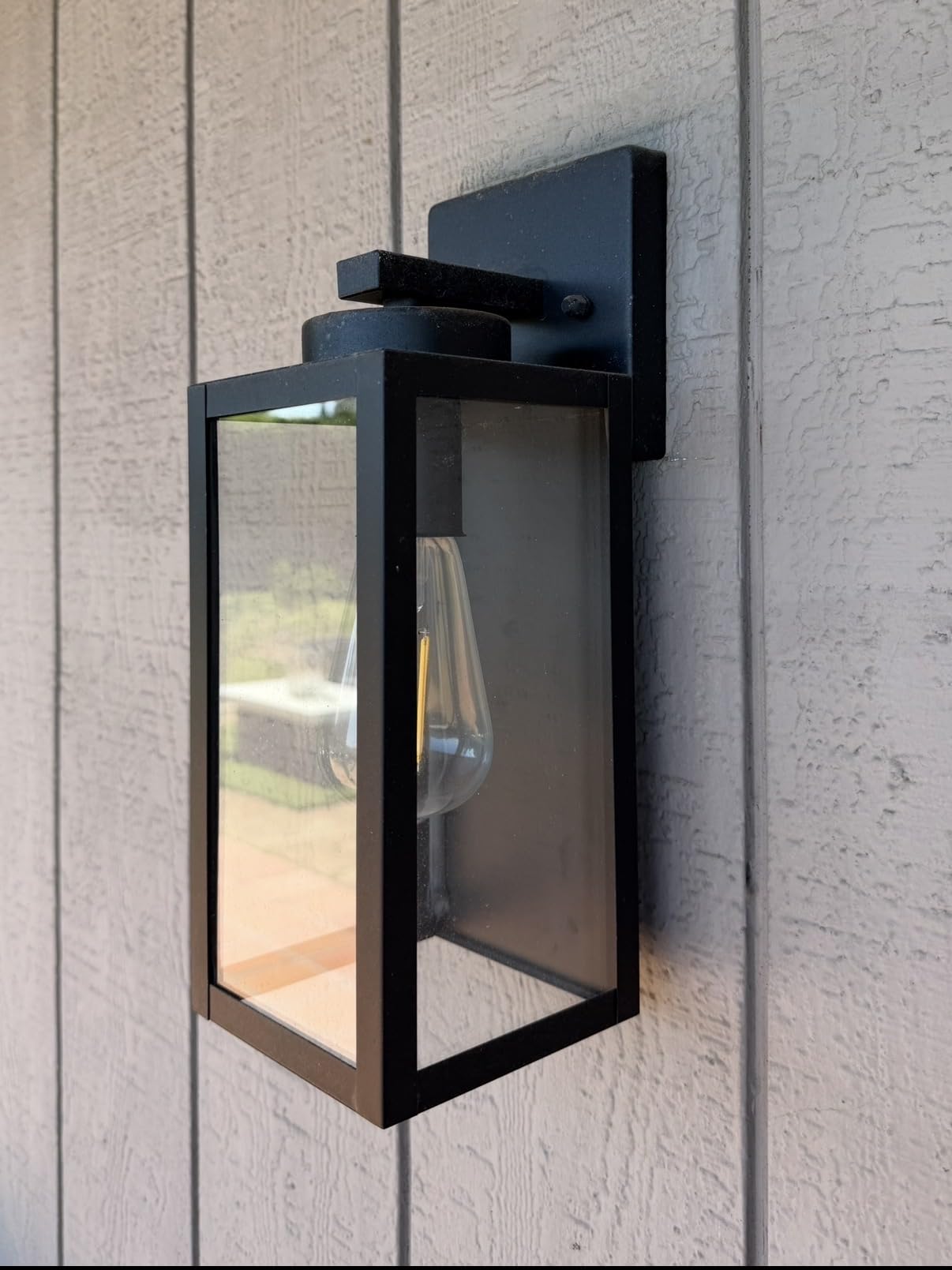 BesLowe Outdoor Wall Light Fixtures, Modern Black Exterior Wall Lanterns | Waterproof Metal Construction, Rust-resistant, Quick & Easy Installation, Clear Glass Shades & Standard E26 Socket customer photo 2