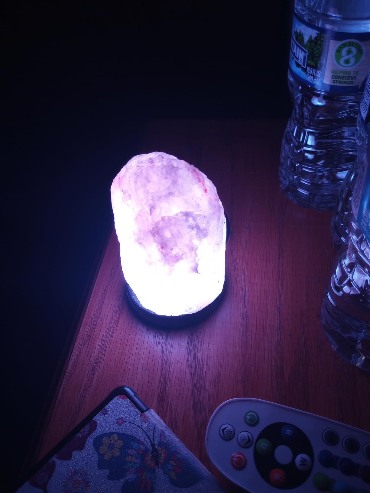 pursalt Himalayan Salt Lamp with Remote 5.5 Inches (1.65 Lbs), 16 Colors | 4 Light Modes, USB Powered, Dimmable Brightness, Large Natural Crystal Rock Lamp, Hand-Carved, Home Decor, Calming Glow, Gift customer photo 2