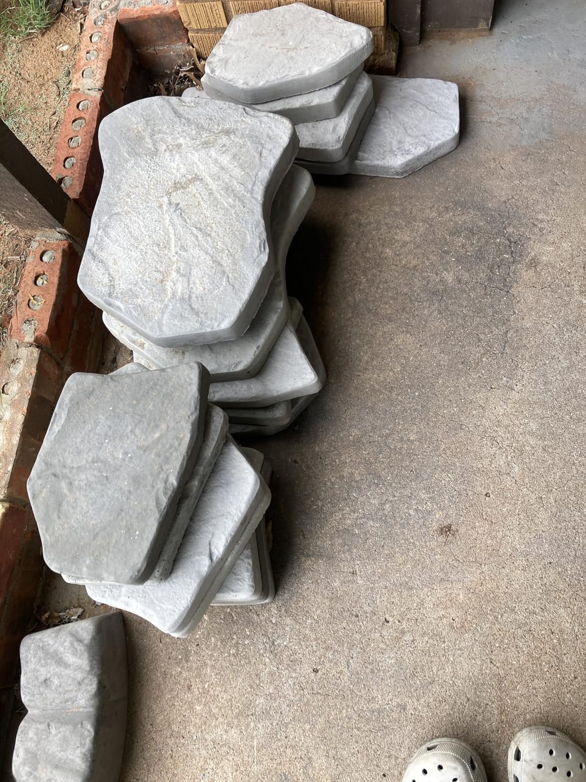 6 pcs Flagstone Molds ABS 2mm Cement Mold - Paver Mold Reusable - Casting Pathmaker Garden Pathmate Pavement Precast Concrete Molds and Forms Walkway customer photo 1