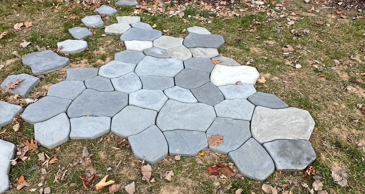 6 pcs Flagstone Molds ABS 2mm Cement Mold - Paver Mold Reusable - Casting Pathmaker Garden Pathmate Pavement Precast Concrete Molds and Forms Walkway customer photo 2
