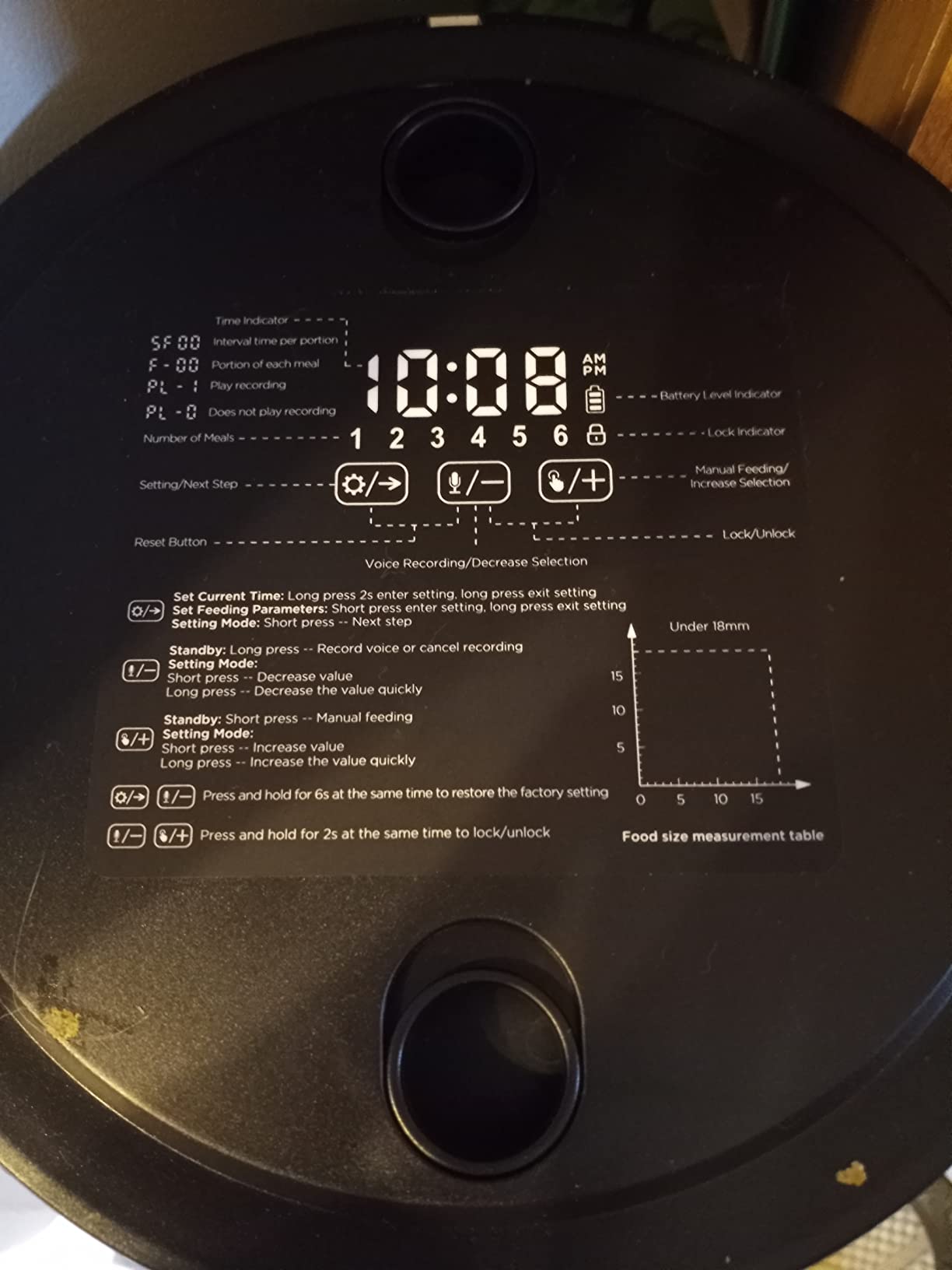 Petory Timed Automatic Cat Feeder - 4L Dry Food Dispenser for Cats and Dogs | With Desiccant Bag, Programmable Portion Control, Up to 6 Meals Daily, Dual Power Supply, 10-Second Voice Recorder customer photo 2