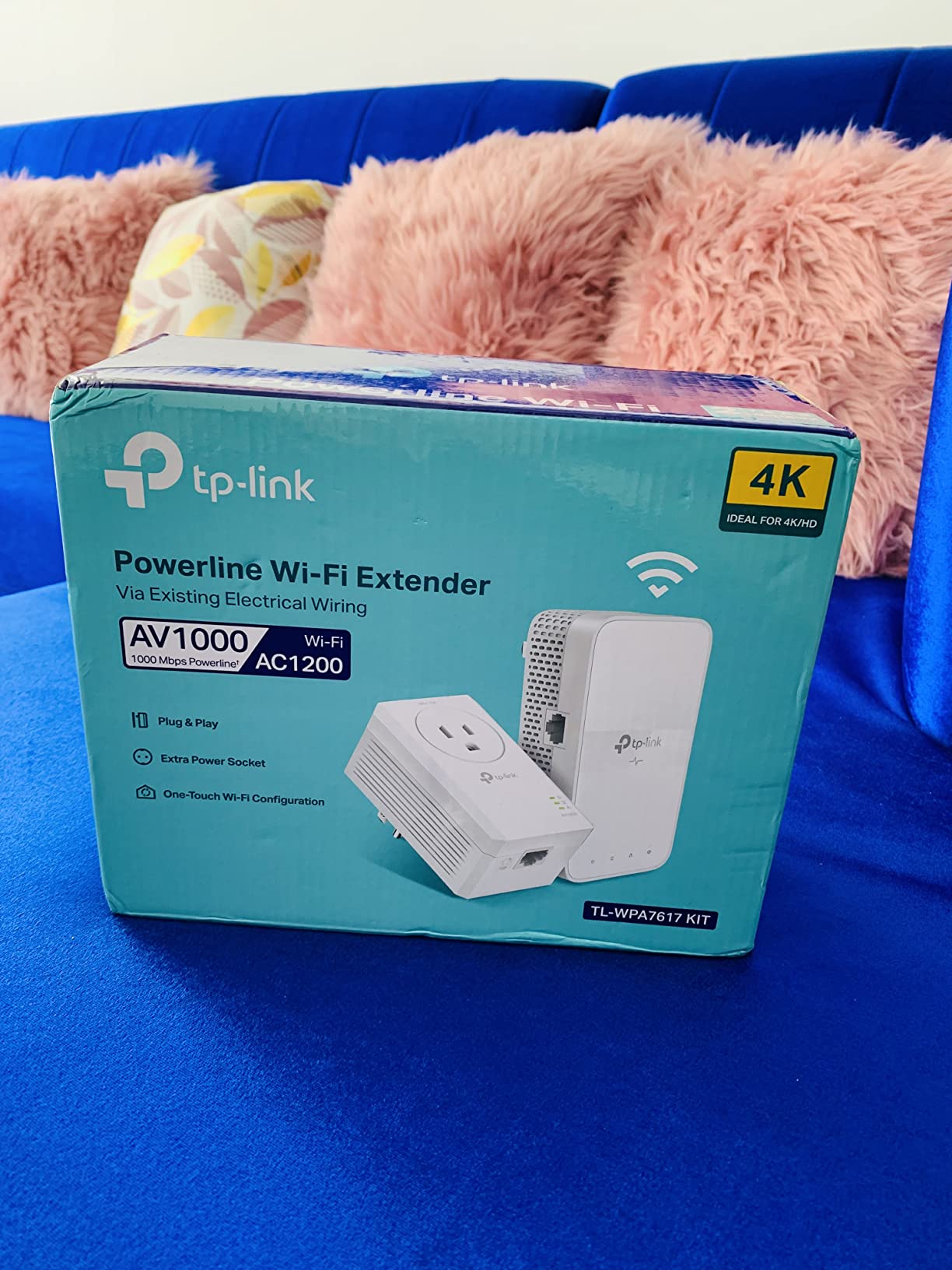 TP-Link AV1000 Powerline Ethernet Adapter WiFi Extender Kit, Passthrough | Includes AV1000 Powerline Adapter and AC1200 Dual Band Extender, Gigabit Port, OneMesh, Plug Pair & Play (TL-WPA7617 KIT) customer photo 2