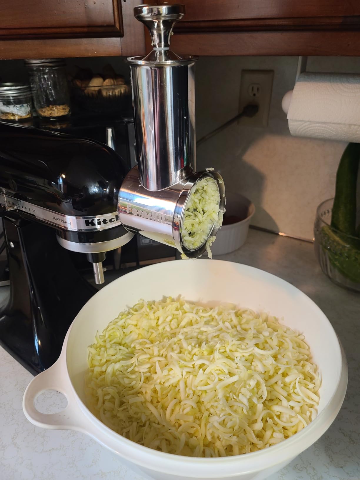 FavorKit Cheese Grater Slicer Shredder Attachment for Kitchenaid Mixers | 100% Stainless Steel Salad Maker Accessory, 60mm Large Feed Chute, EasyClean Dishwasher Safe customer photo 2