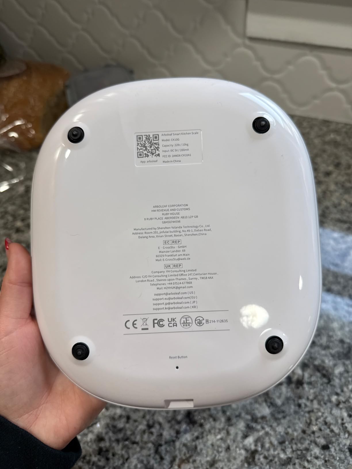 Arboleaf Smart Food Scale, Kitchen Scale with Nutritional Calculator | USB Rechargeable, food scales for kitchen with App for Macro, Keto, Calorie, Cooking, Grams and Ounces, 0.1oz/0.5g, White customer photo 1