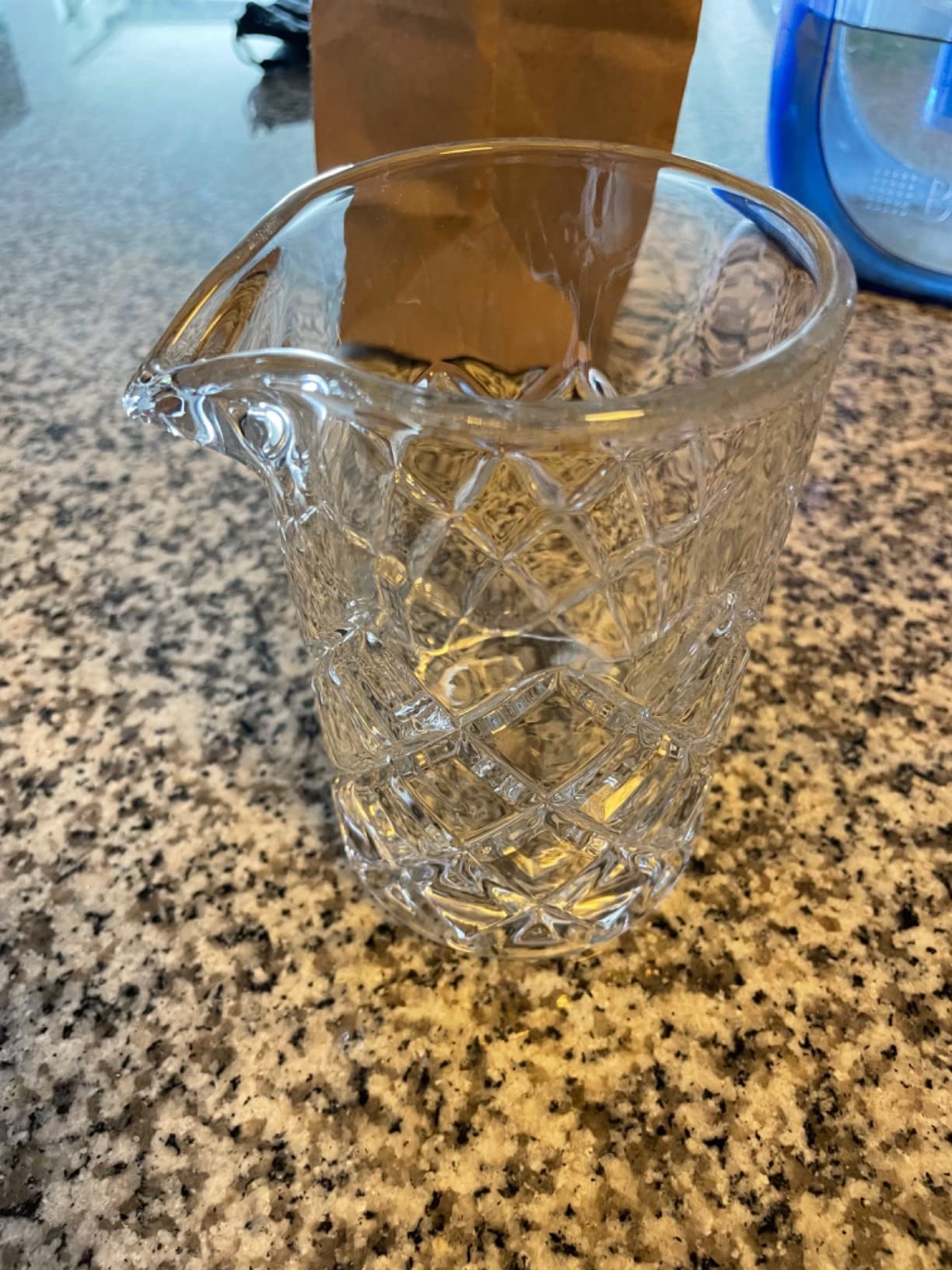 KITESSENSU Bar Mixing Glass, Seamless Pitcher for Stirred Cocktails with Weighted Bottom, Old Fashioned Bartender Accessory and Tool - 18oz 530ml customer photo 1