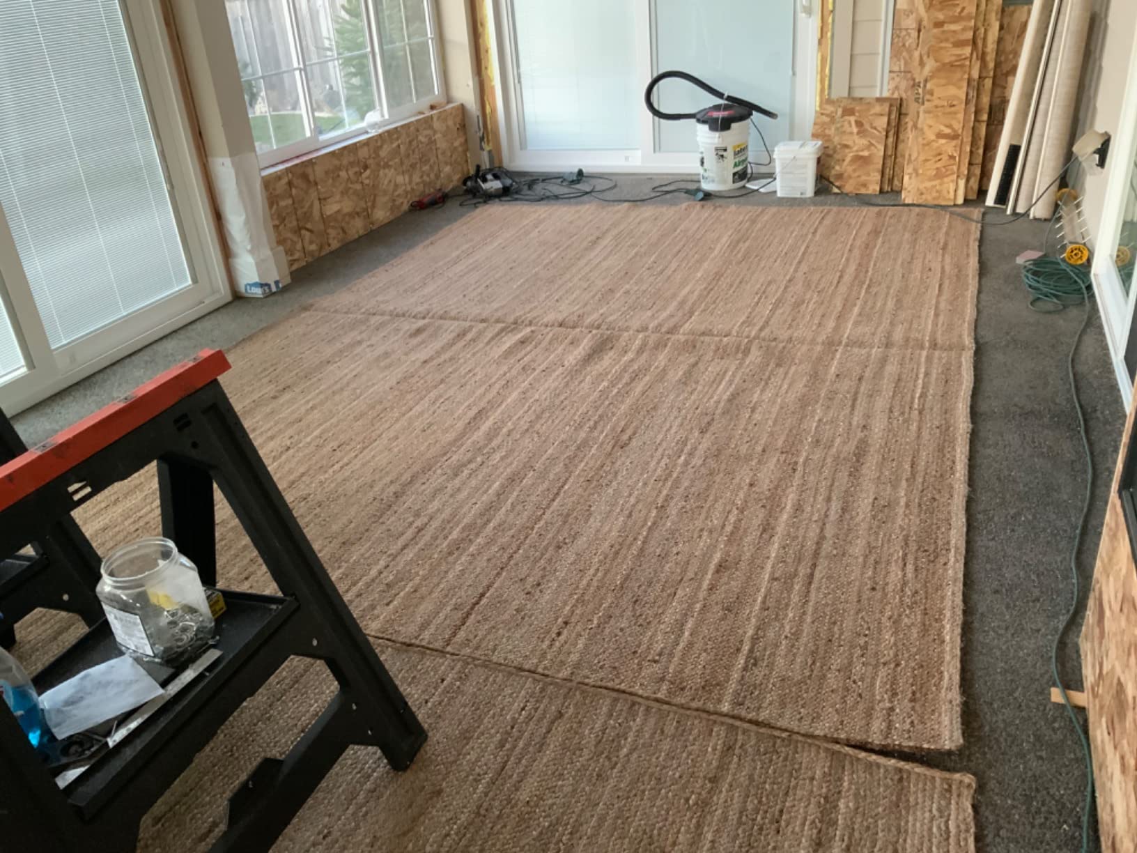 FRELISH DECOR Handwoven Jute Area Rug - 6x9 Feet Natural Yarn - Rustic Vintage Beige Braided Reversible Rectangular Rugs for Bedroom - Kitchen - Living Room - Farmhouse (6' x 9') customer photo 2