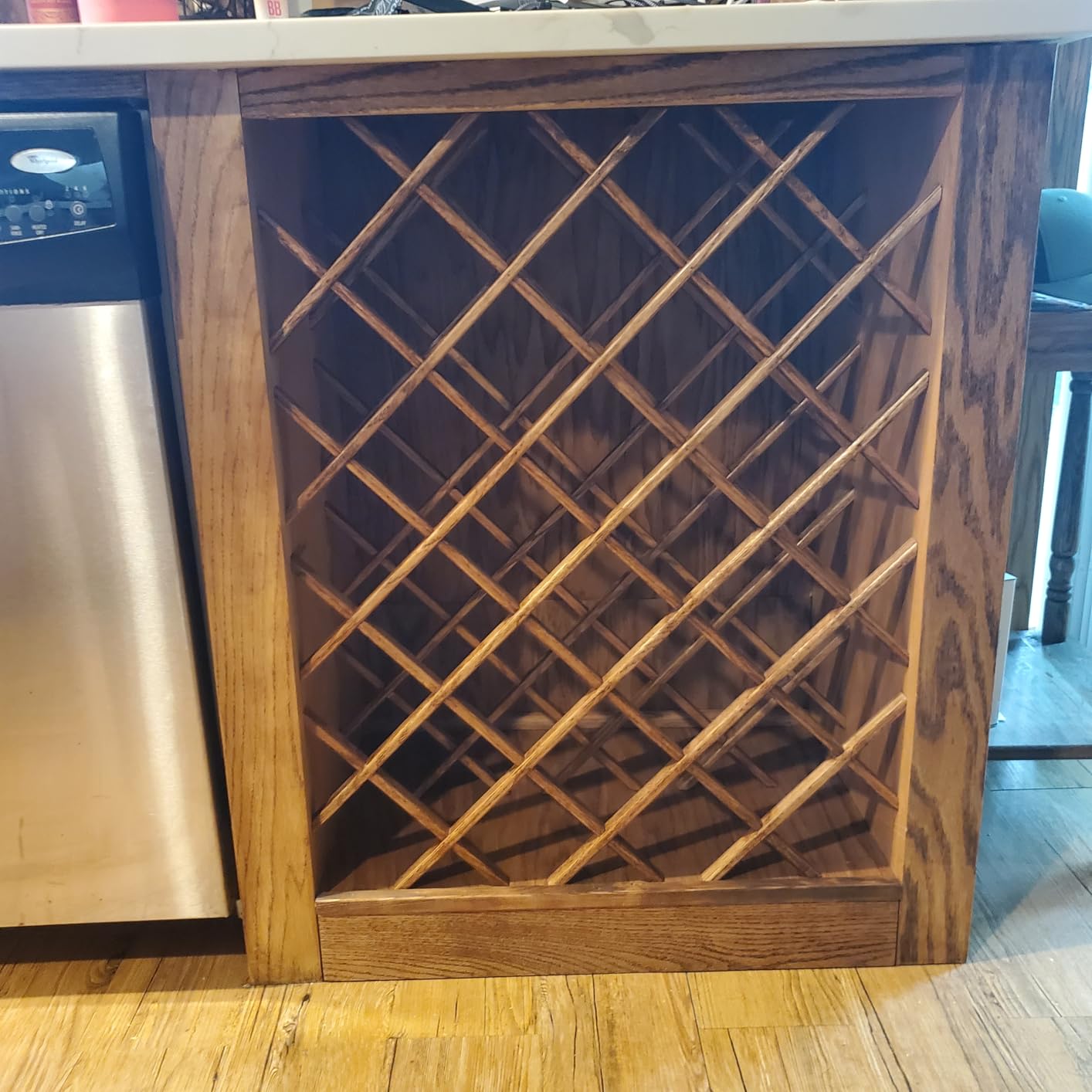 18-Bottle Trimmable Wine Rack Lattice Panel Inserts in Unfinished Solid North American Red Oak customer photo 1