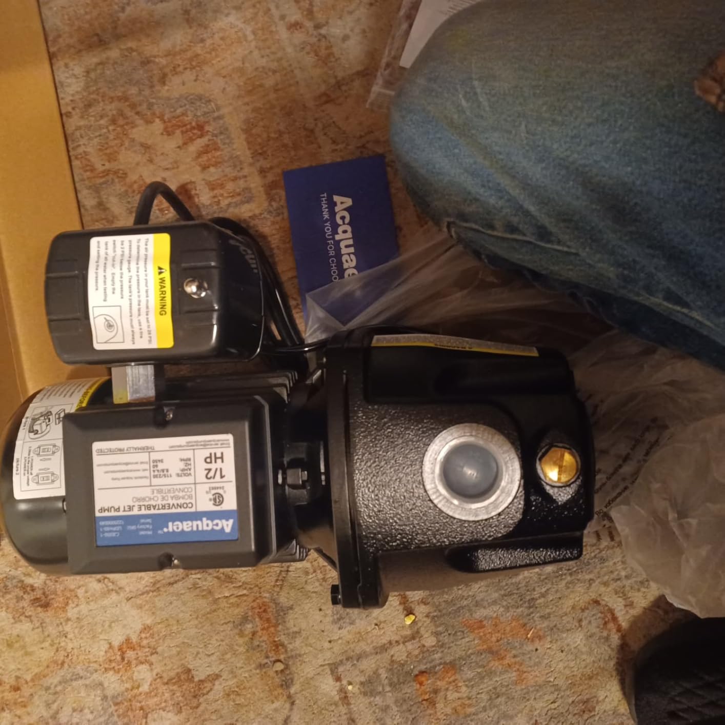 Acquaer Shallow/Deep Well Jet Pump, Cast Iron Convertible Pump with Ejector Kit, Well Depth Up to 25ft or 90ft customer photo 1