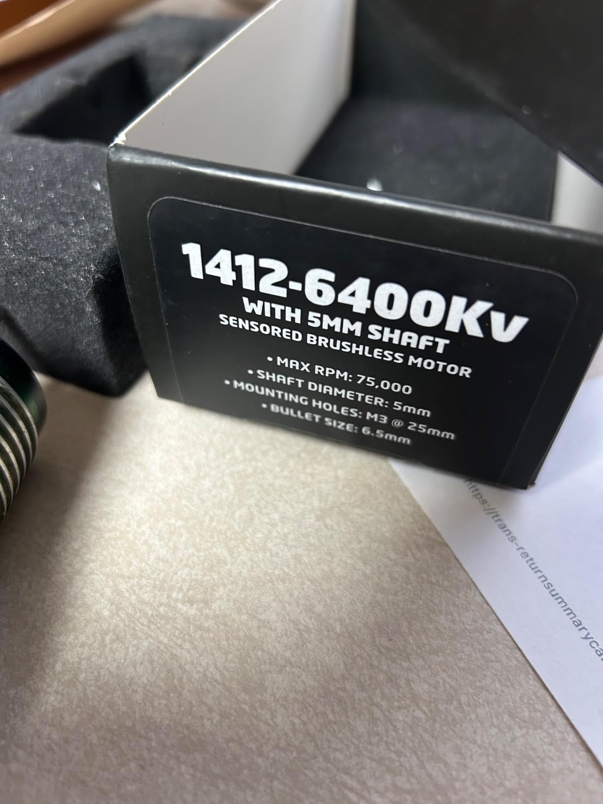 Motor, 4-Pole SENSORED BRUSHLESS, 1412-6400KV customer photo 2