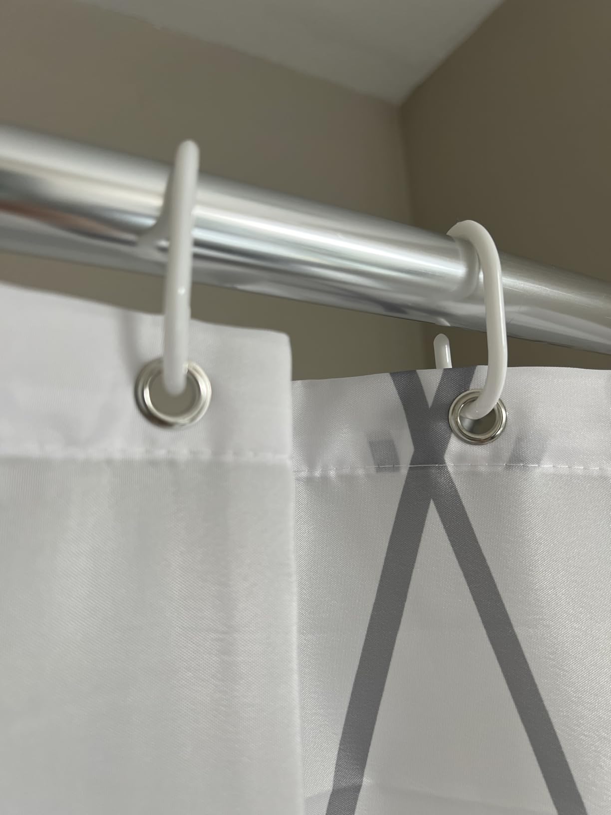 Striped Shower Curtain for Bathroom, Grey White, 72