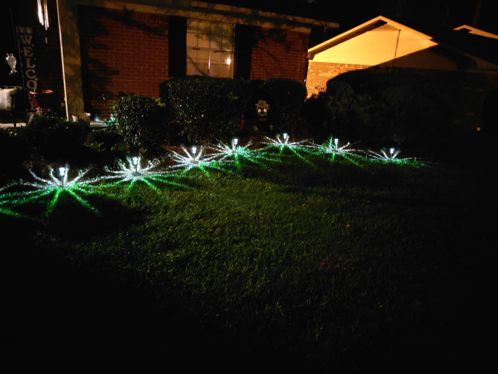 DenicMic Solar Lights Outdoor Waterproof 10 Pack Pathway Lights Cool White | Stake Lights for Yard Garden Driveway Walkway Outside Landscape Path Lights, Auto On/Off 6000K LED, Stainless Steel Pole customer photo 2