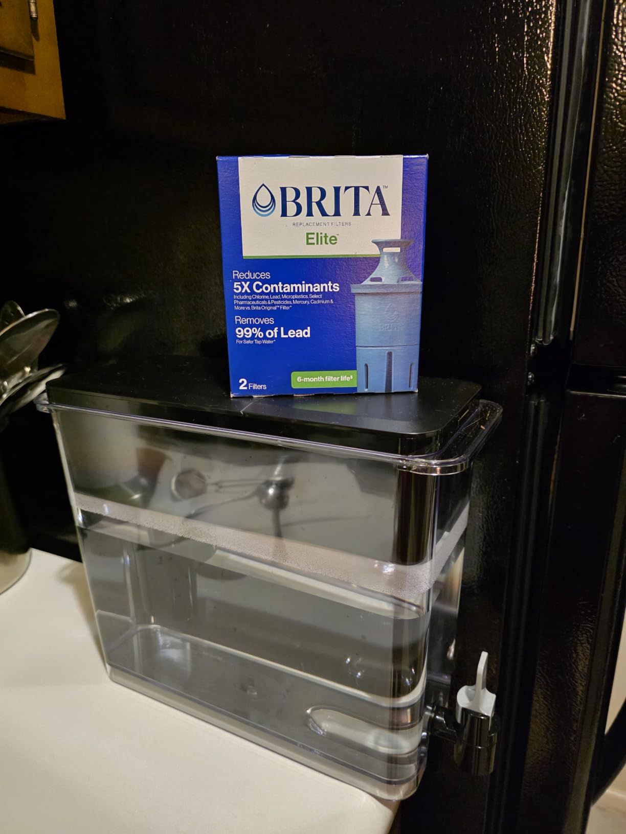 Brita X-Large 27 Cup Water Dispenser, Includes 1 Filter, Black | WQA and NSF/ANSI Certified, Reduces Chlorine, Copper, Mercury & Cadmium, Lasts 2 Months customer photo 2