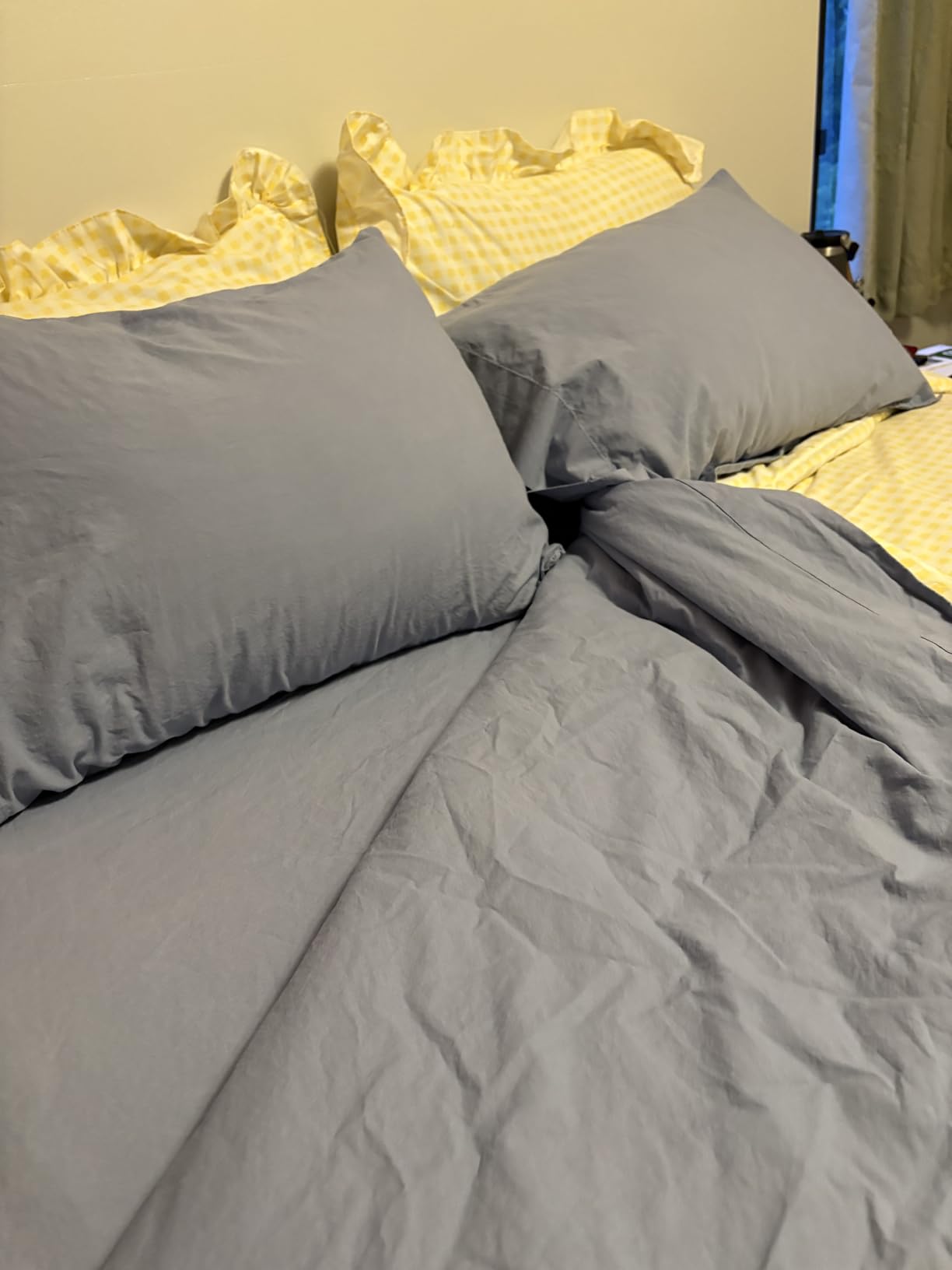 Comfort Spaces 100% Cotton Percale Sheets Queen Size 4 Pcs, Adelia Gray | Crisp, Cool & Breathable Bed Sheets, 14