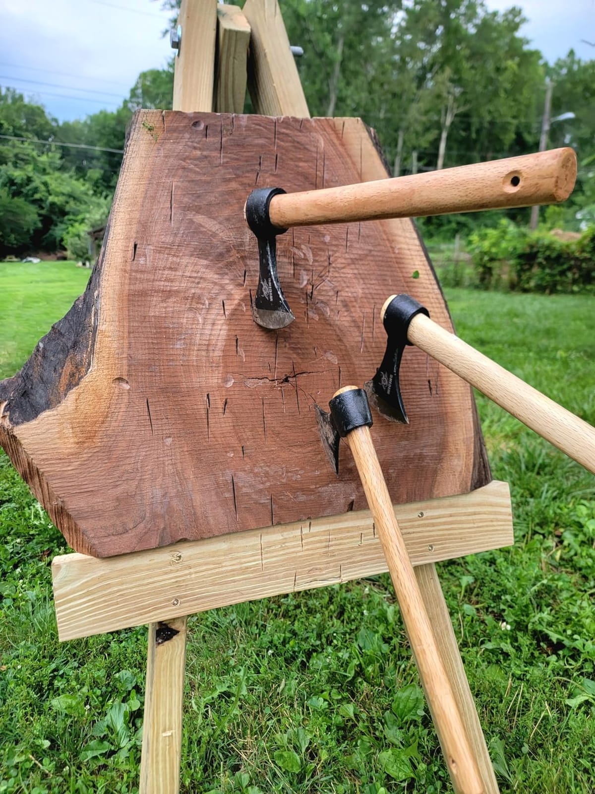 Throwing Axes 3 Pack, 16.2-inch Throwing Tomahawks High Carbon Steel & Wooden Handle, for Axe Throwing Recreation and Competition customer photo 2