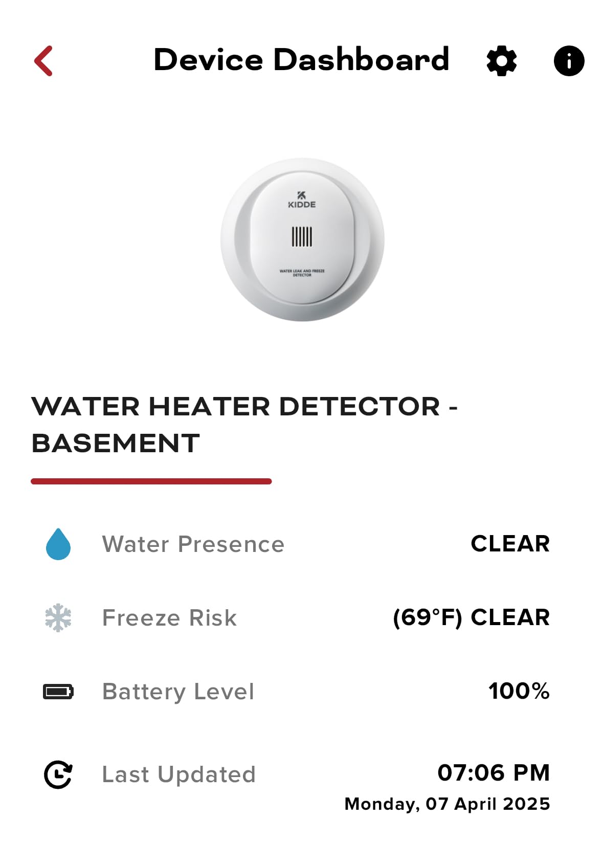 Kidde WiFi Water Leak Detector & Freeze Alarm, Alexa Device, Smart Leak Detector for Homes with App Alerts,White customer photo 1