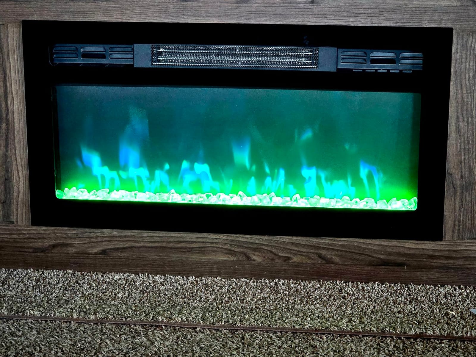 43 Inch Electric Fireplace Recessed and Wall Mounted, Fireplace Heater and Linear Fireplace, Ultra-Thin Electric Fireplace, Low Noise, with Timer, Remote Control, Adjustable 12 Flame Color, 750/1500W customer photo 1