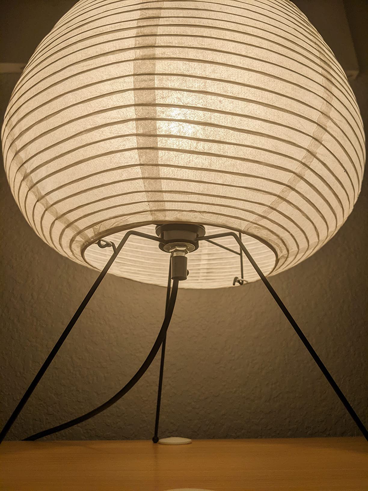 Akari Noguchi Rice Paper Lamp - Dimmable Japanese Paper Lantern Lamp - Japanese Decor Lantern - Cozy Japandi Style - Paper Lantern Light customer photo 2
