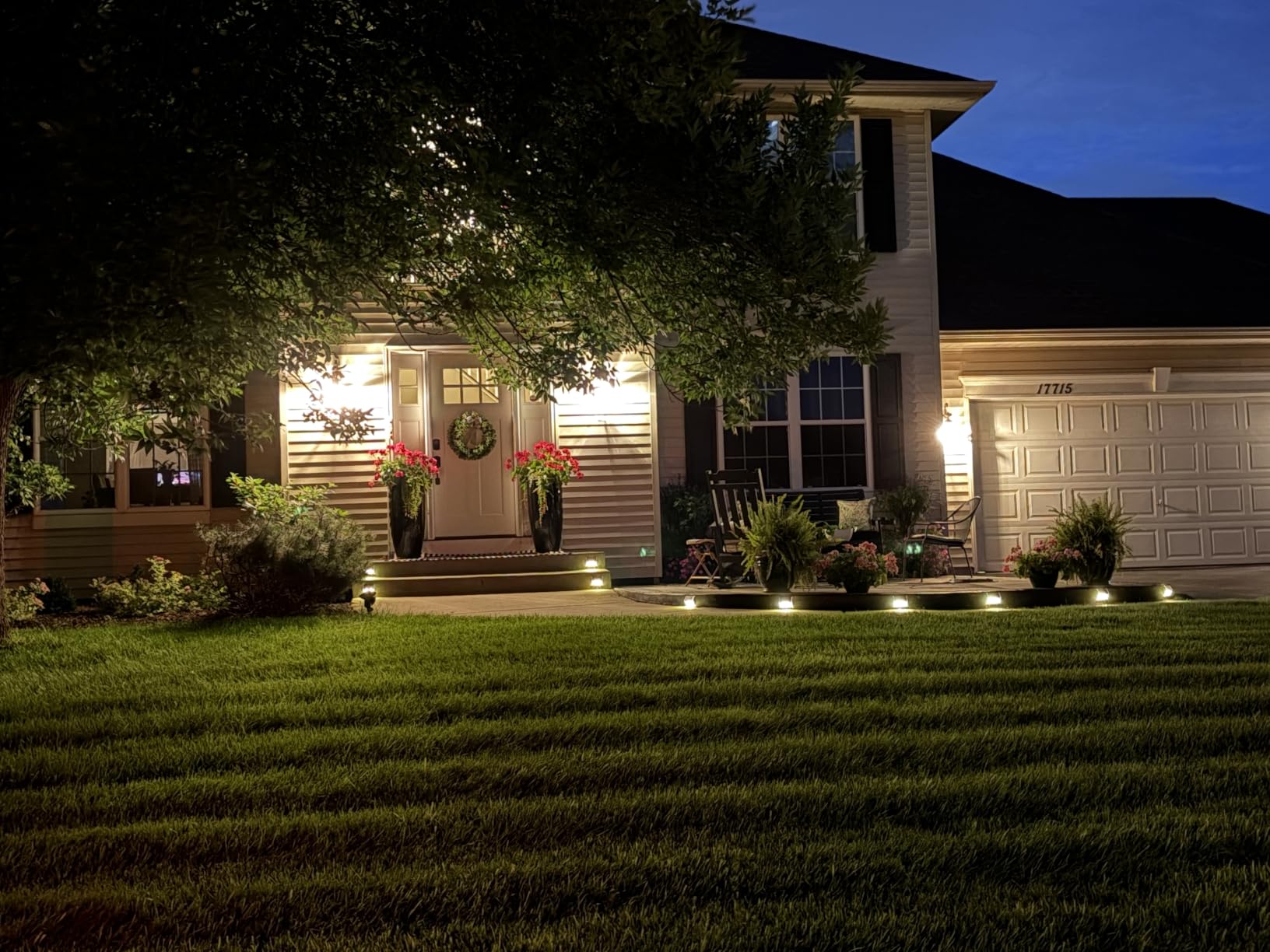 XLUX Warm White Solar Lights for Deck Step Fence, Black SST Housing, 6 Pack | Soft warm non-glare LED lamp, sturdy stainless steel casing with black coating, for deck, step, fence, pathway, Rainproof customer photo 1