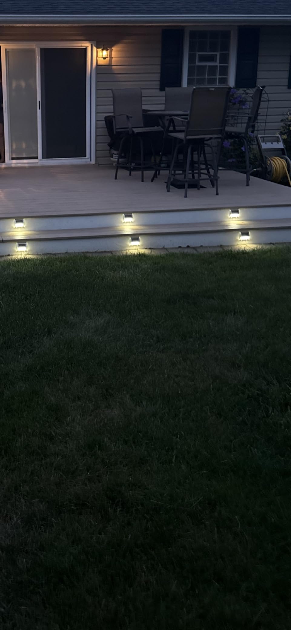 XLUX Warm White Solar Lights for Deck Step Fence, Black SST Housing, 6 Pack | Soft warm non-glare LED lamp, sturdy stainless steel casing with black coating, for deck, step, fence, pathway, Rainproof customer photo 2