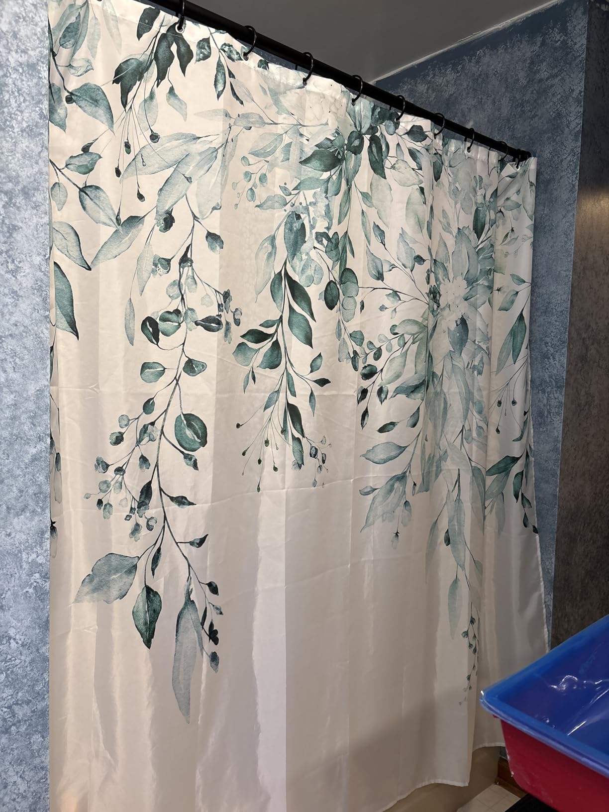 Gibelle Sage Green Eucalyptus Shower Curtain, Floral Print, 72x72 | Watercolor Plant Leaves Floral Print, Waterproof Fabric Bathroom Decor, Machine Washable, Rustproof Grommets customer photo 2