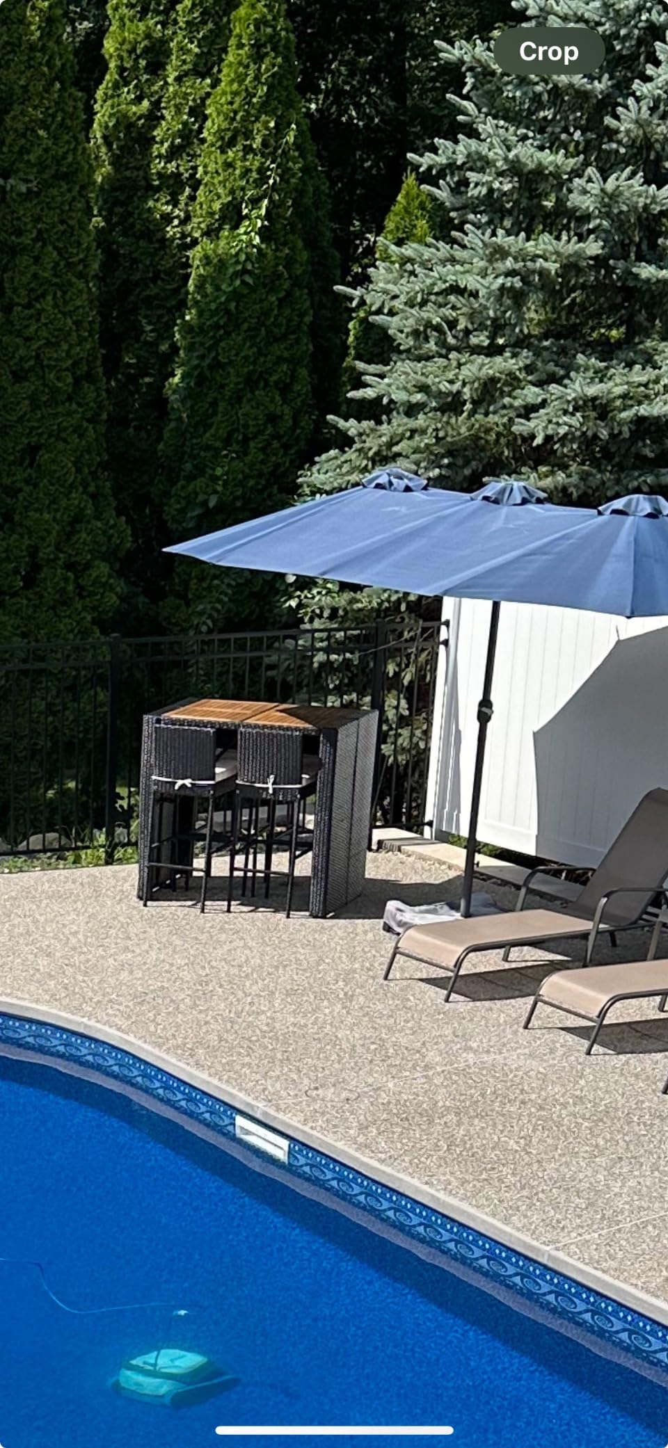 Tangkula 5 Piece Patio Wicker Bar Set, Patiojoy Outdoor Acacia Wood Bar Height Table & 4 Rattan Bar Stool Chairs with Backrest and Footrest, Outdoor Dining Bistro Set customer photo 1