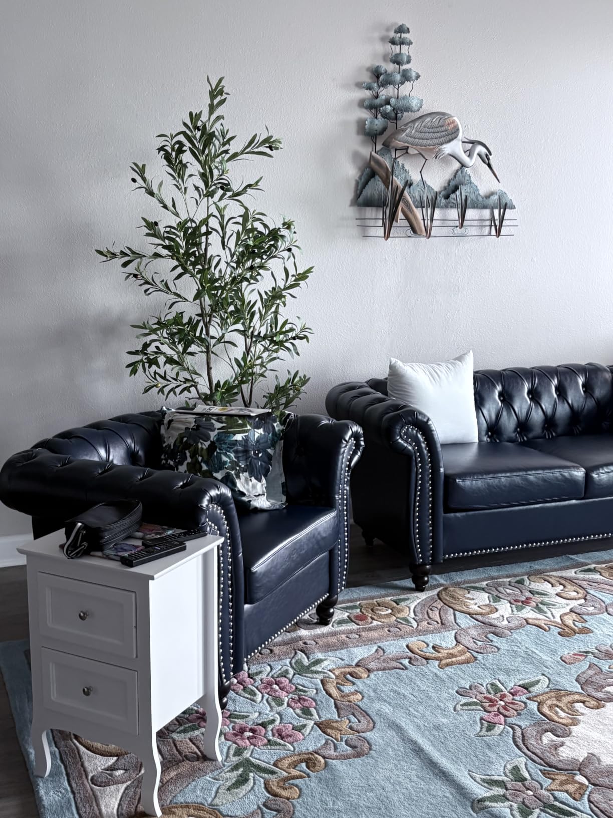 LEVNARY Chesterfield Sofa, Classic Tufted Upholstered Leather Couch, Modern 3 Seater Couch Furniture with Tufted Back for Living Room Office (Dark Brown) customer photo 2