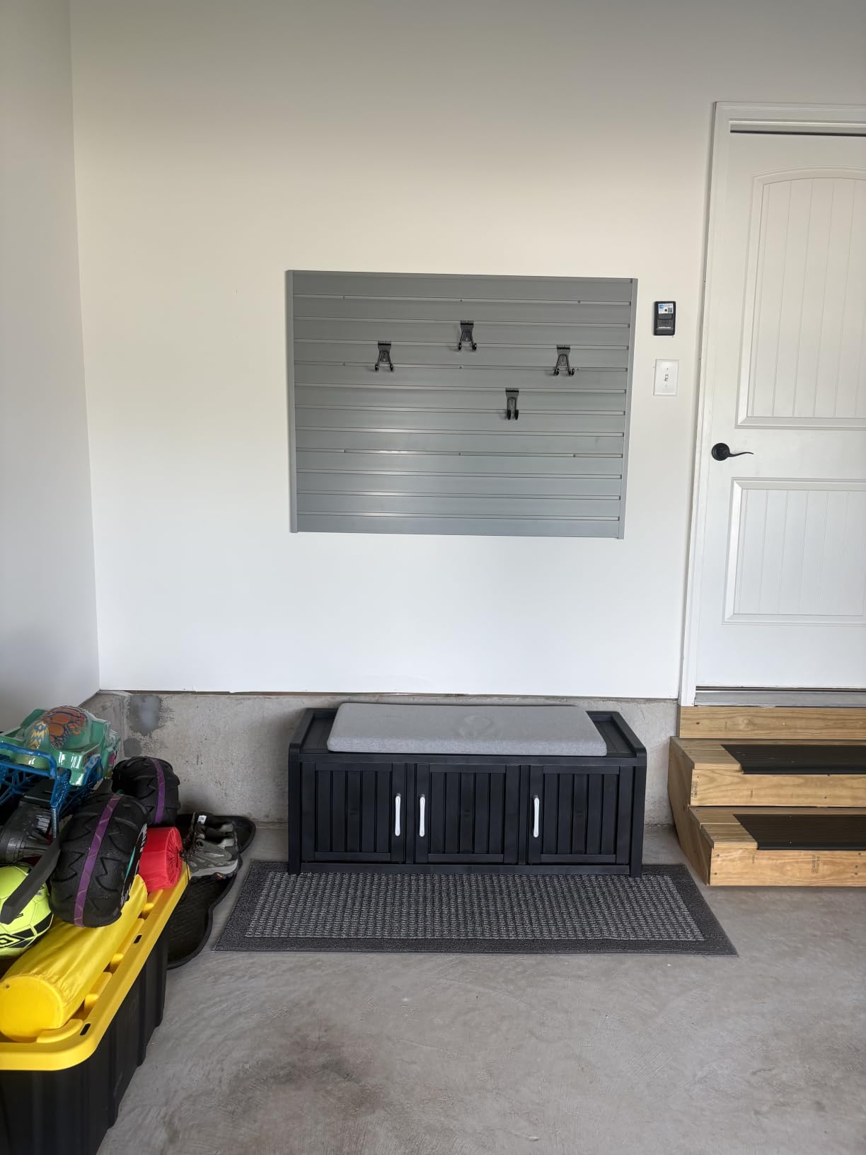 Heavy Duty 4'H X 8'W PVC Garage SlatWall Storage System (with Endcaps & Screws) - Modular Slat Wall Paneling for Garage Wall Organizer - Interlocking SlatWall Panels for Home & Commercial Use (Grey) customer photo 2
