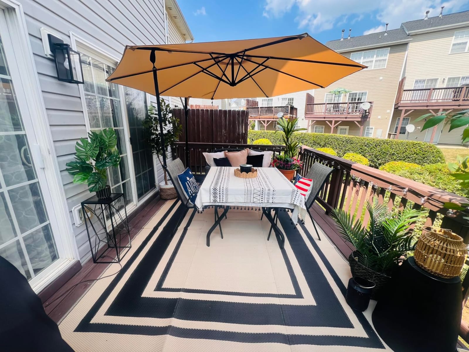 RURALITY Outdoor Rugs 8'x10' Waterproof for Patios Clearance, Plastic Straw Mats for RV, Camping, Backyard, Porch, Deck, Balcony, Reversible, Geometric customer photo 2