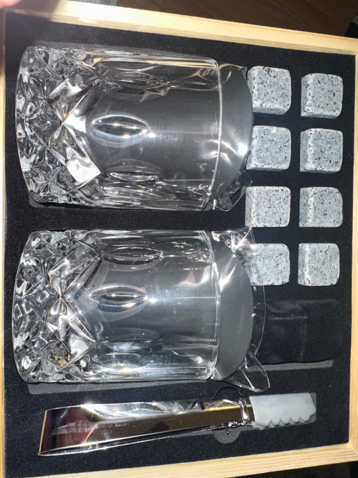 Whiskey Stones and Whiskey Glasses Set, Unique Gifts for Men with Wood Box | 8 Granite Chilling Stones Whiskey Rocks, Scotch Bourbon Gift Box, Father's Day Birthday Drinking Gifts for Him Dad Husband customer photo 2